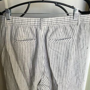 J JILL WIDE LEG WOMEN PANT SZ MED NW FOUR POCKET BEIGE W TINY STRIPE